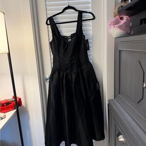 Lulu's Black Lace-Up Maxi Dress